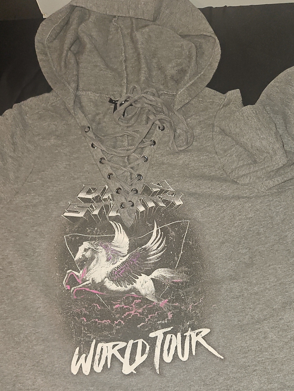 torrid Gray Lace-Up Hooded Dress with Pegasus Graphic